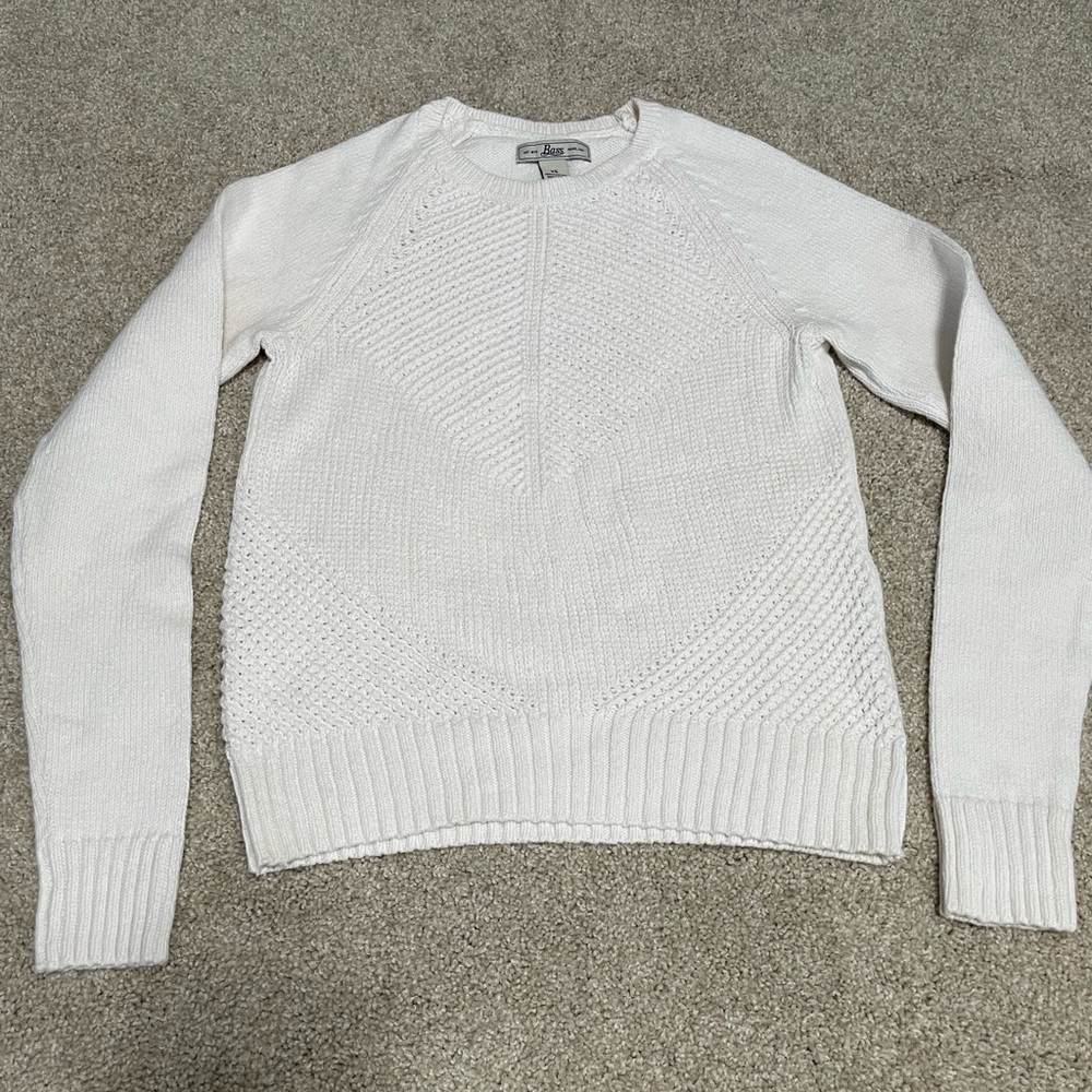 Bass 100% Cotton White Knit Sweater